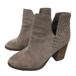 Steve Madden Womens 8 Ankle Boot Slip On‎ Heel Suede Leather Tan
